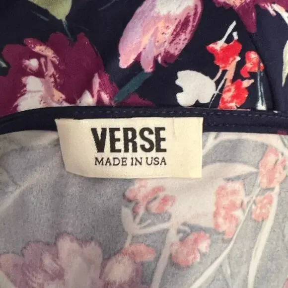 Verse Asymmetrical Navy Floral Dress Size XXL - Picture 7 of 7